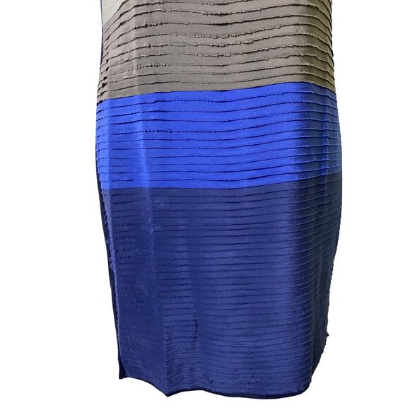 Rag‎ & Bone Blue Silk Tiered Colorblock Sleeveless Bodycon Dress S (2519) - Picture 6 of 7